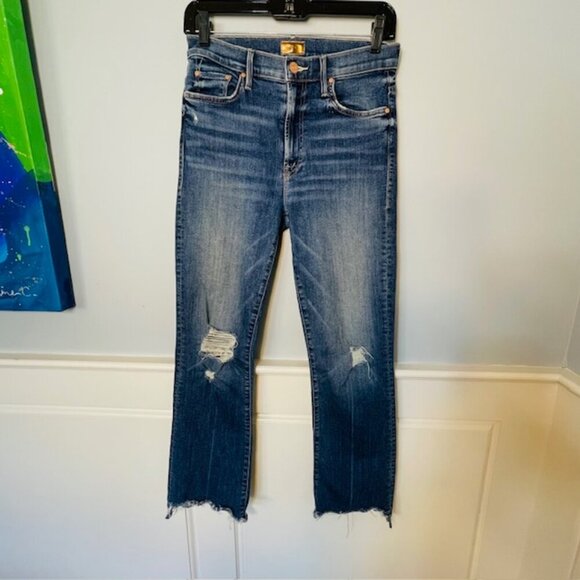 Mother Jeans The Insider Crop Step Chew Denim Jean Dancing On Coals size 26 - Picture 6 of 16